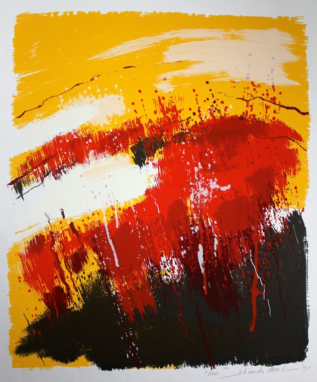 JOHANN VAN DEN NOORT, Sunset at Atlantic 1990, zeefdruk. kopen? Bied vanaf 40!