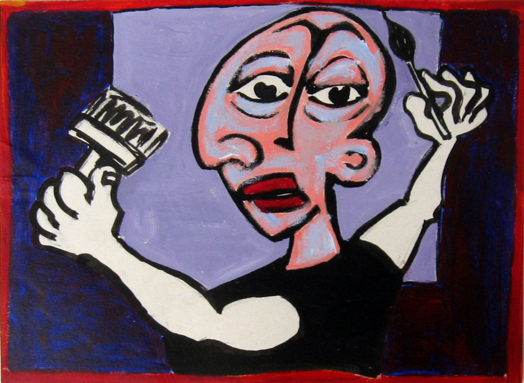 FRANK HULSCHER - acryl en pen op papier op karton, 1993 kopen? Bied vanaf 30!