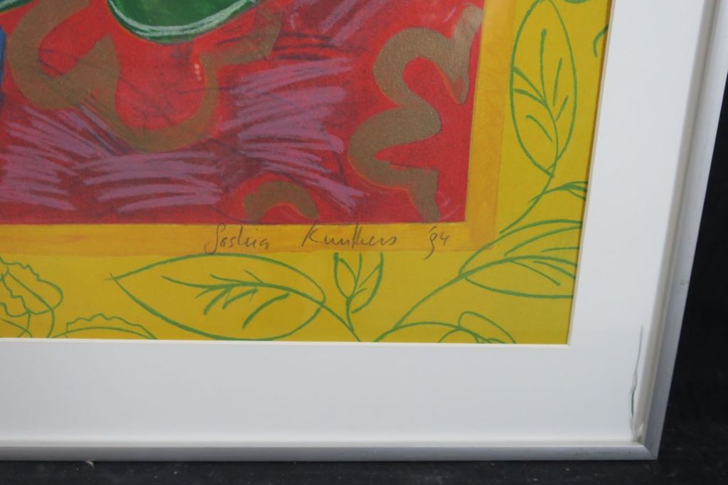 Saskia Kuulkers: Zeefdruk, Paradijsvogelbloemen - Ingelijst kopen? Bied vanaf 1!