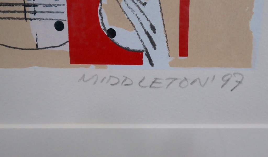 Sam Middleton: Zeefdruk, Composition IV - Ingelijst kopen? Bied vanaf 40!