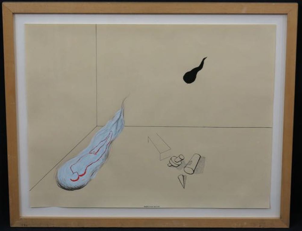 Hans van der Ham: Gemengde techniek, zonder titel 5 -Ingelijst verkocht voor € 45!