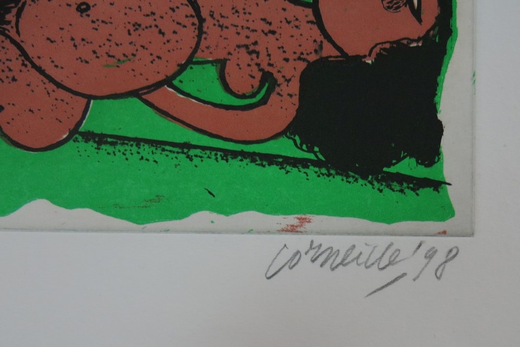 Corneille: Ets en Aquatint, Naakt met kat en vogel kopen? Bied vanaf 120!