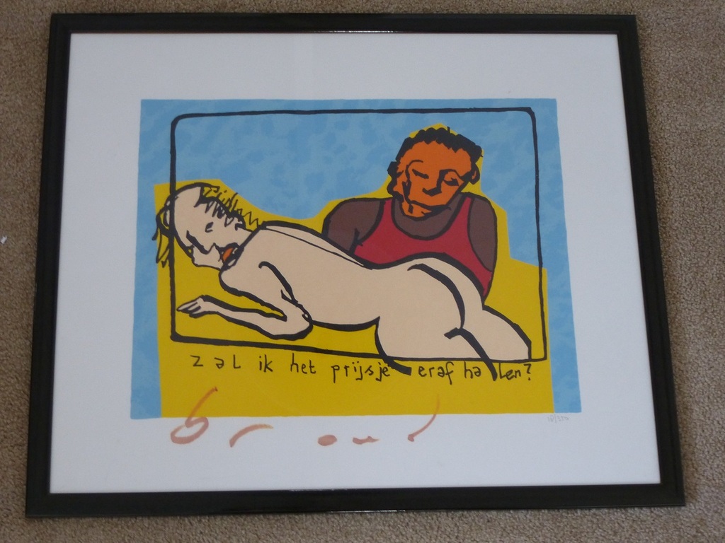 Herman Brood, zeefdruk: zal ik het prijsje er vanaf halen? kopen? Bied vanaf 250!