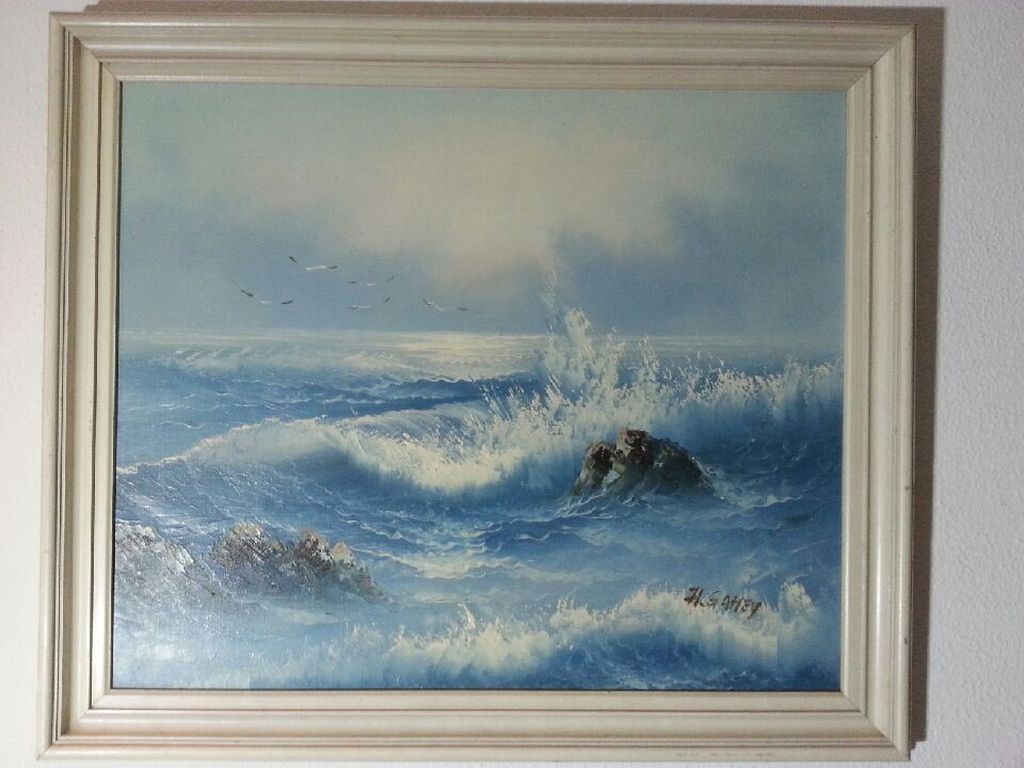 Zeegezicht van H Gahey. olieverf. kopen? Bied vanaf 1!