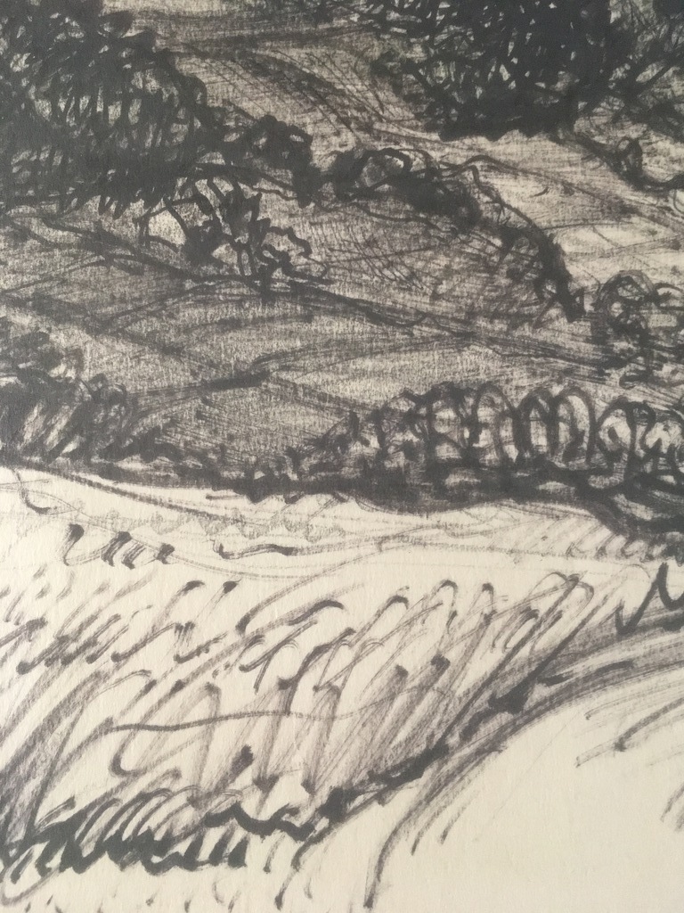 Onbekende Kunstenaar - Tekening met zwarte inkt -  Landschap Zonder Titel kopen? Bied vanaf 1!
