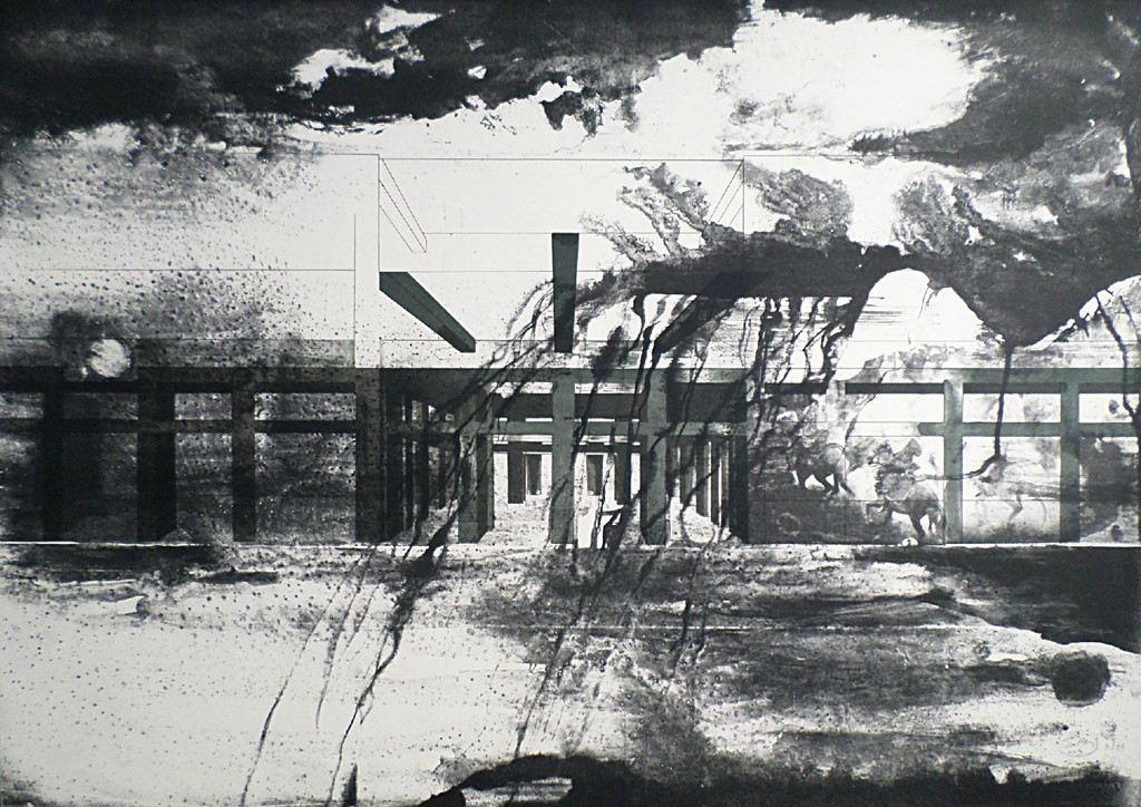 Gerti Bierenbroodspot - Labyrint in storm, litho (groot) verkocht voor € 140!