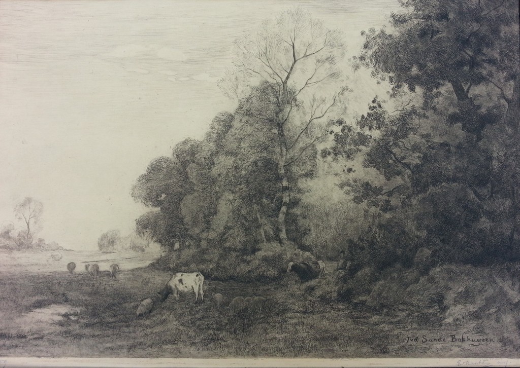 Julius Jacobus van de Sande Bakhuyzen (1835-1925) - hand gesigneerde ets - nr.59 kopen? Bied vanaf 125!
