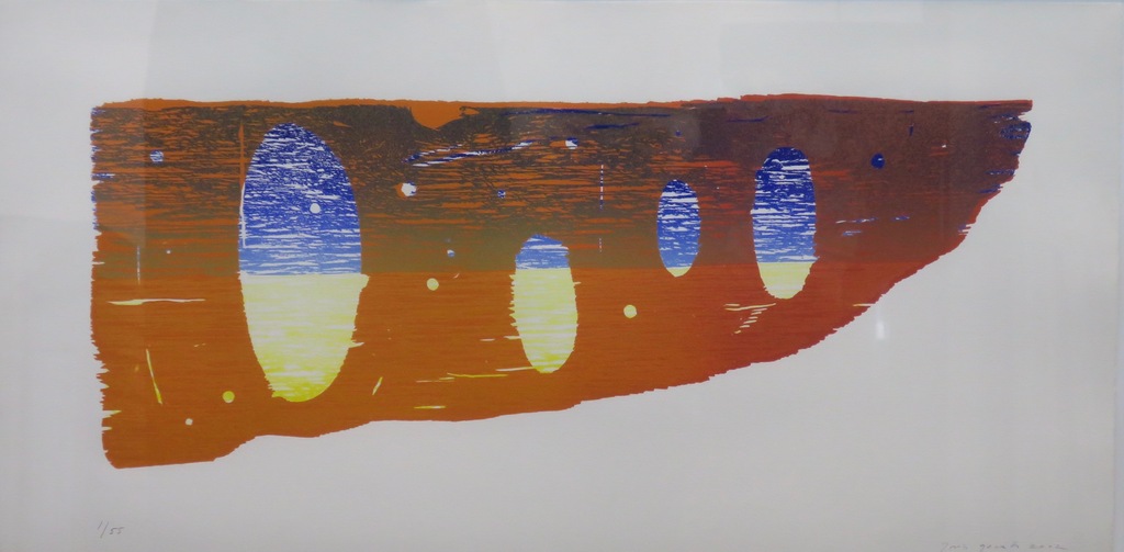 Joris Geurts:: Houtsnede, Zonder titel (liggend) -Ingelijst kopen? Bied vanaf 35!