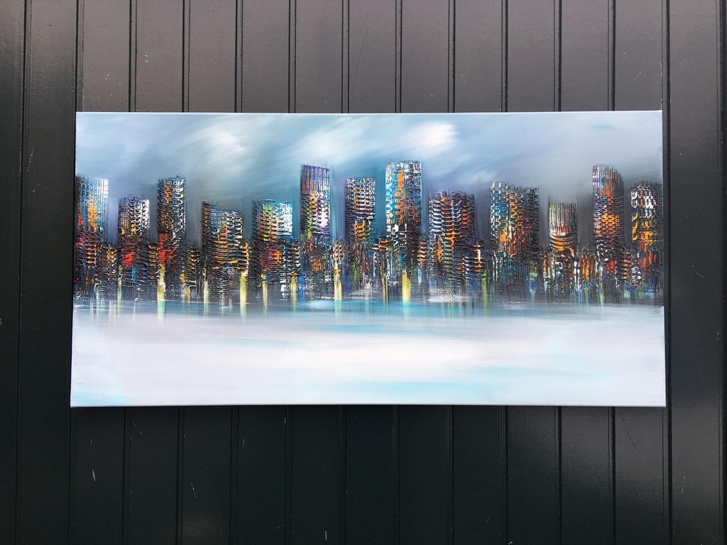 Gena - Skyline - Acrylverf op doek  kopen? Bied vanaf 315!