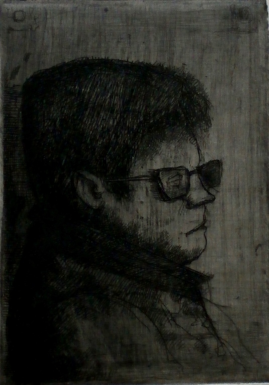 Dirkje Kuik - ets: Portret Jan Rietveld kopen? Bied vanaf 45!