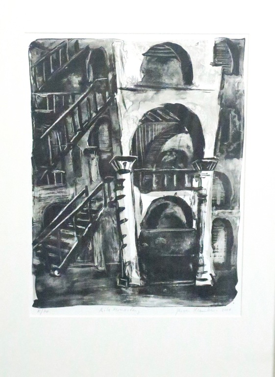 Jeroen Hermkens: Litho, Rila Monastery - Ingelijst verkocht voor € 70!