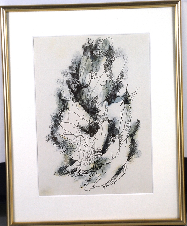 Robert Franquinet: Inktekening. 3 figuren. verkocht voor € 80!