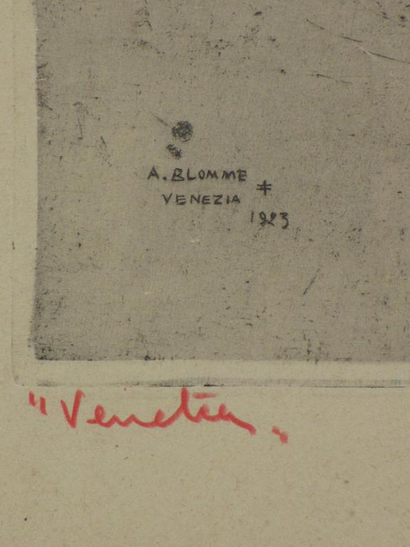 Alfons Blomme, Venetie, Ets 1923 kopen? Bied vanaf 45!