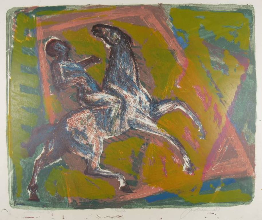 Jan Bezemer: Litho, Ruiter verkocht voor € 70!