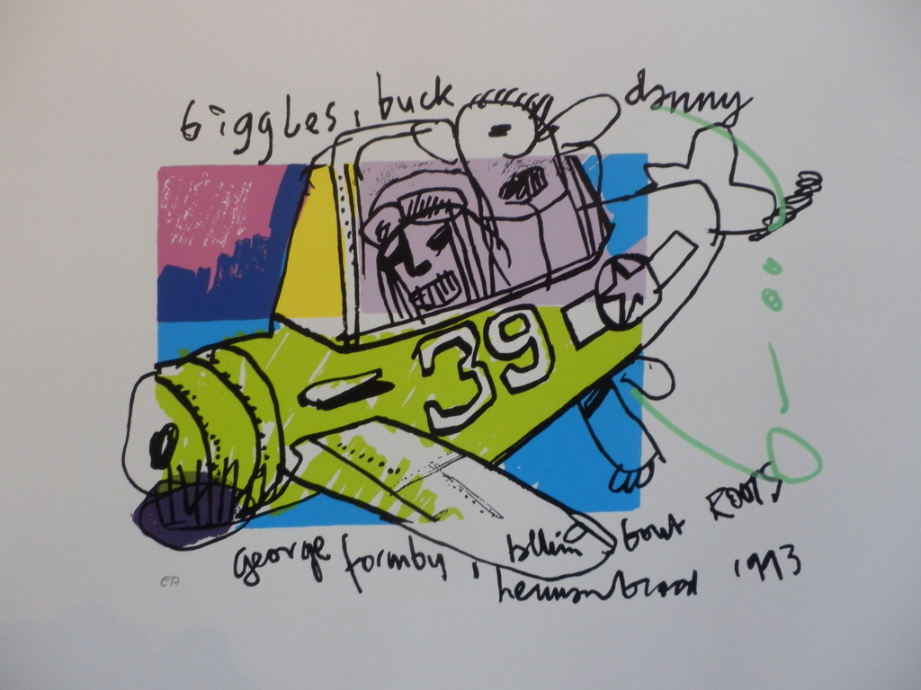 HERMAN BROOD, Gelimiteerde en HANDGESIGNEERDE Zeefdruk  BIGGLES verkocht voor € 85!