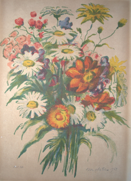 Bos wilde bloemen - litho uit 1963 - gesigneerd in potlood  kopen? Bied vanaf 35!