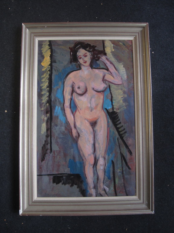 Bijzonder olieverf "naakt" van Joods Amsterdamse schilder Lou Saalborn 1891-1957 verkocht voor € 240!