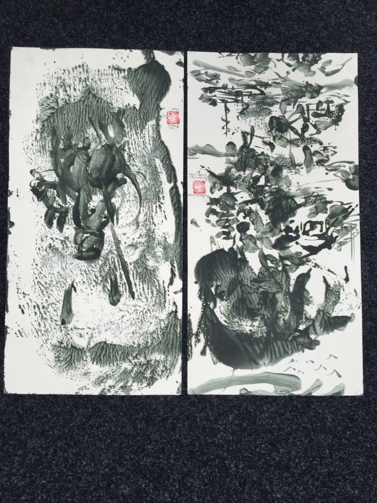 2 X THEO NIERMEIJER, Gemengde technieken/gouache op papier kopen? Bied vanaf 1!