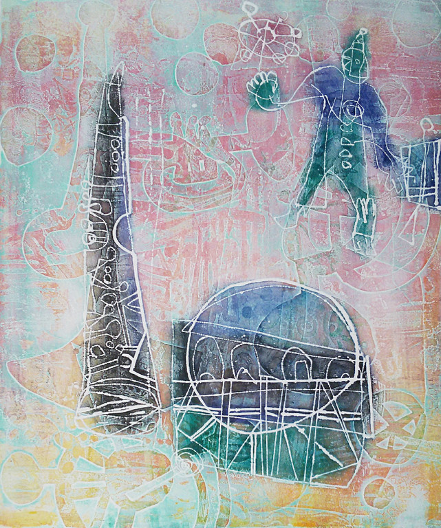 Shoichi Hasegawa - Mémoire d’un clown, aquatint ets (prachtig ingelijst) verkocht voor € 185!