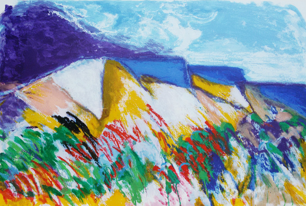 Jan Cremer - La Montagne Sainte Victoire, zeefdruk (mooi ingelijst) kopen? Bied vanaf 225!