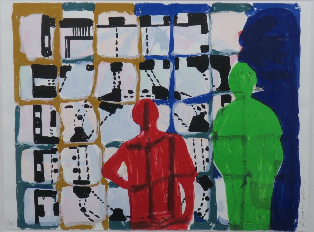 Cees Dolk: Zeefdruk, Figurenplan 2 -Ingelijst kopen? Bied vanaf 40!