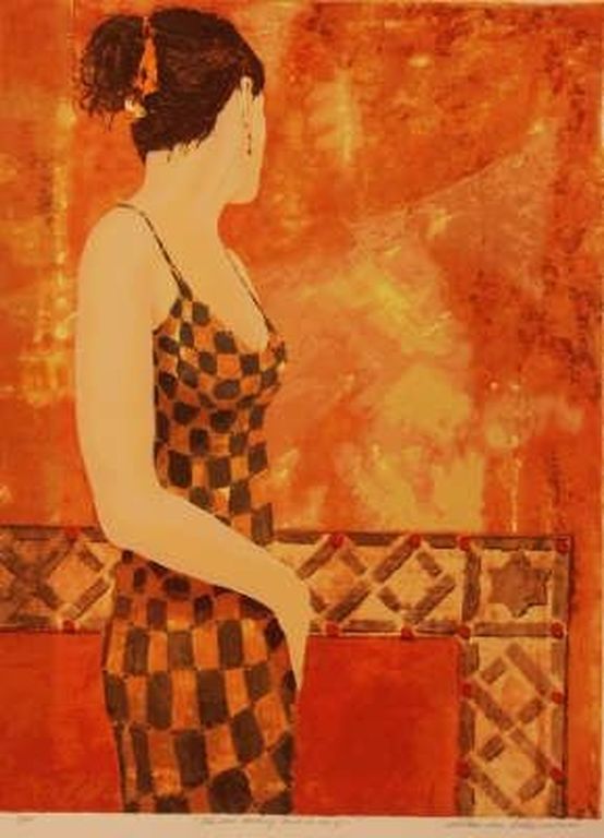 WILLEM van SCHEIJNDEL Litho  SHE WAS LOOKING BACK..... verkocht voor € 175!