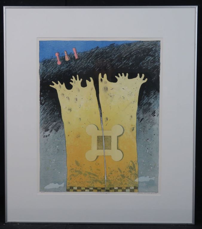 Gert Strengholt: Litho, Waterburcht - Ingelijst kopen? Bied vanaf 20!