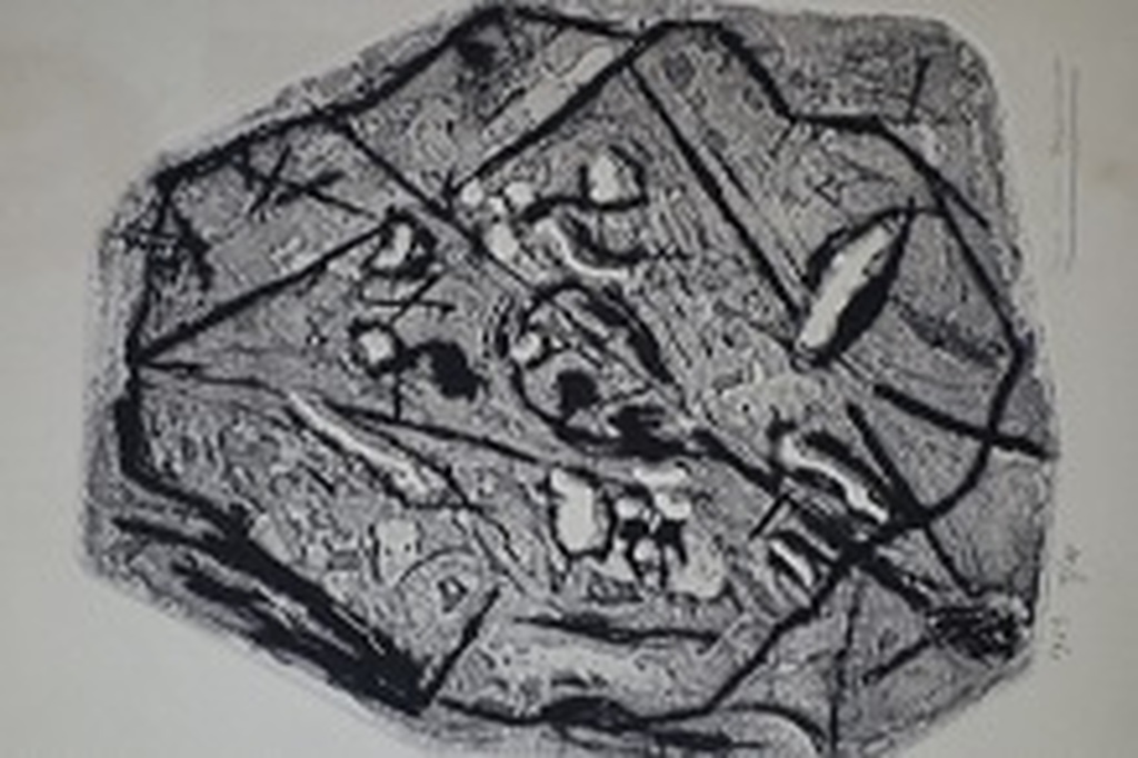 Henc van Maarseveen, ets in reliefdruk met aquatint, 1963. verkocht voor € 65!