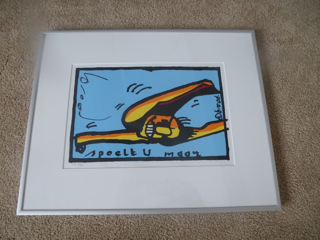 Herman Brood, zeefdruk: spoelt u maar, handgesigneerd en gen kopen? Bied vanaf 250!