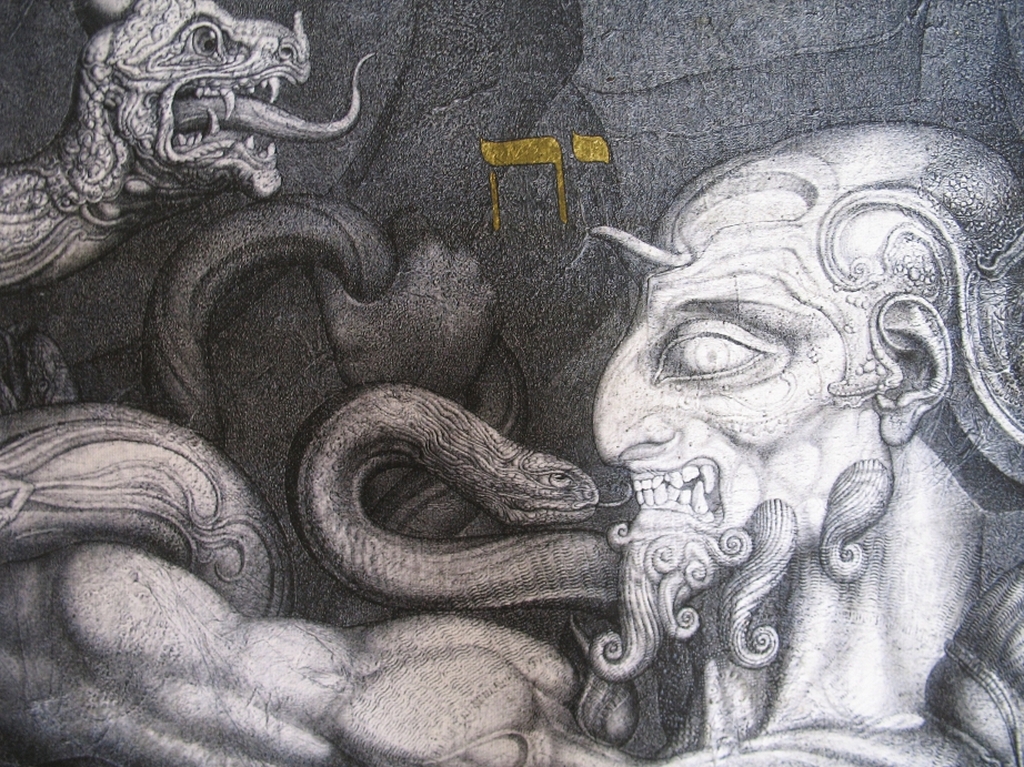 Ernst Fuchs, Der Anti-Laokoon, Giclée op canvas kopen? Bied vanaf 75!