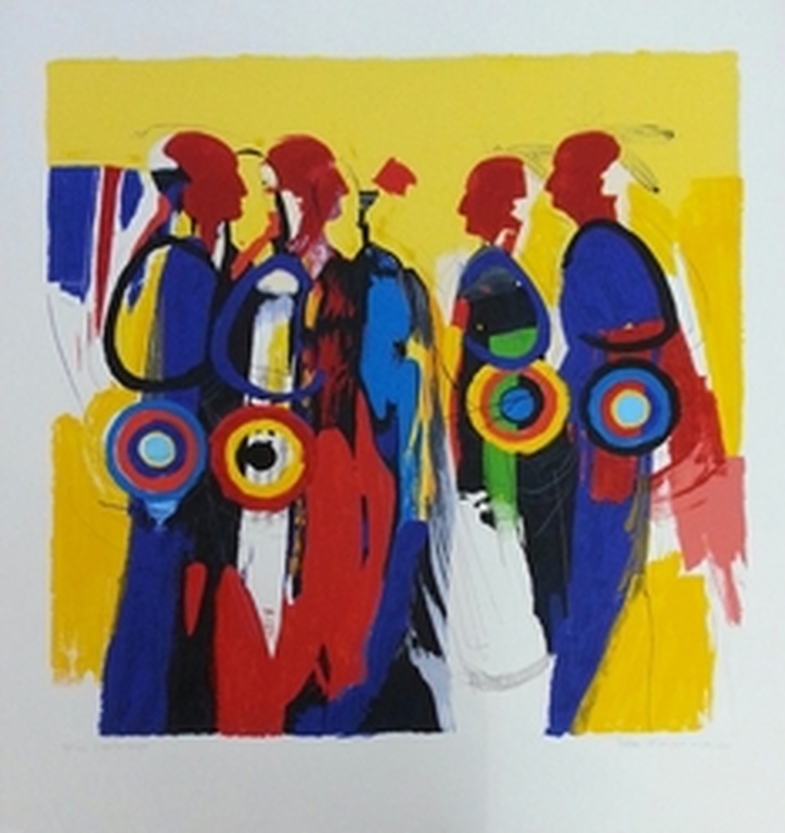 Frank Lejeune, zeefdruk op papier,Titel: "Lakota people" verkocht voor € 50!