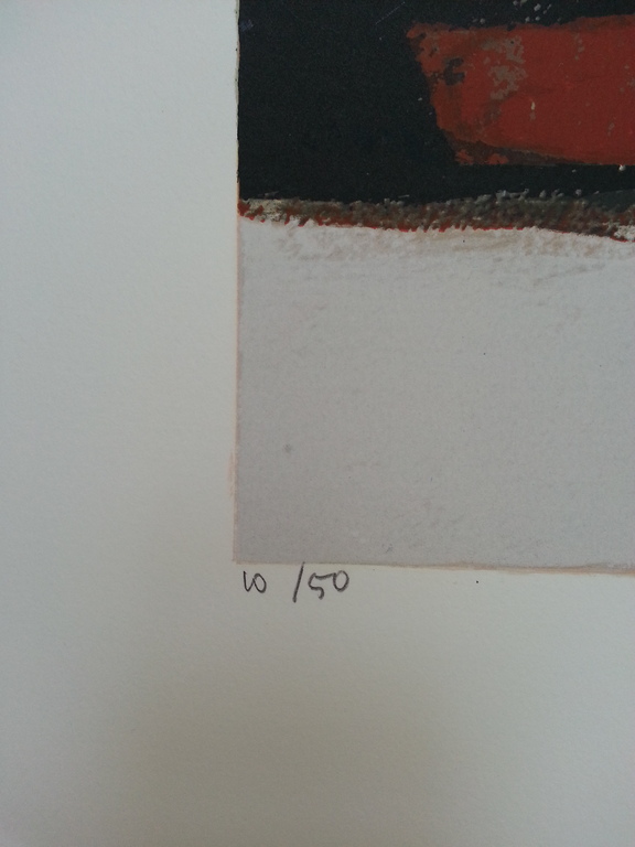 Ron van der Werf, zeefdruk op papier, titel: kopen? Bied vanaf 50!