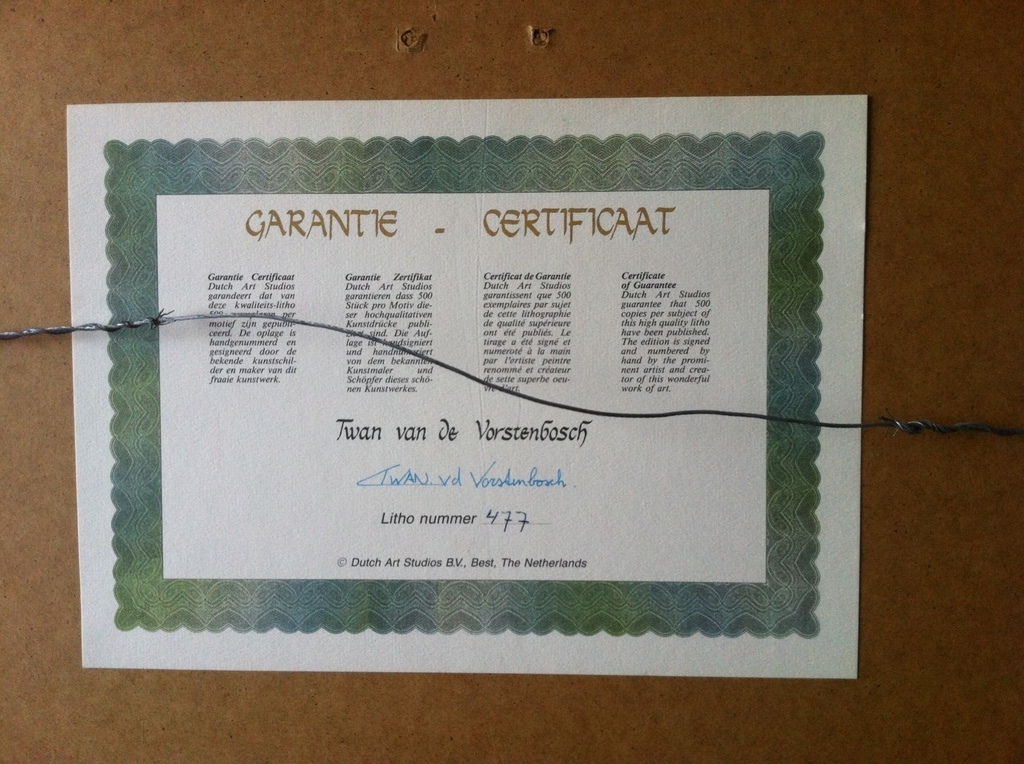 Twan van de Vorstenbosch: Kleurenlitho, Tennisser met auto (Mercedes) kopen? Bied vanaf 60!