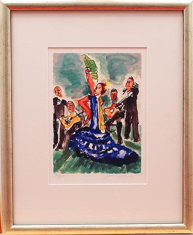JAN SIERHUIS  Litho  DANSERES met MUZIKANTEN  handgesigneerd INGELIJST uit 2005 kopen? Bied vanaf 95!