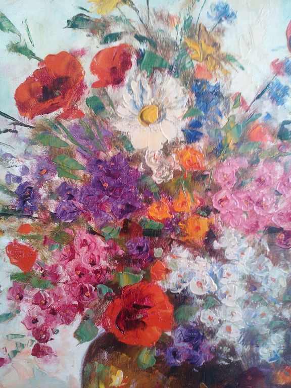 Jan Kelderman, Bloemstilleven, olieverf op doek (50 x 70cm) kopen? Bied vanaf 55!