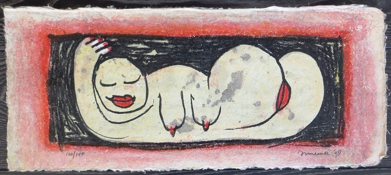 Zeefdruk Hans Innemee La Nude opies.. verkocht voor € 50!