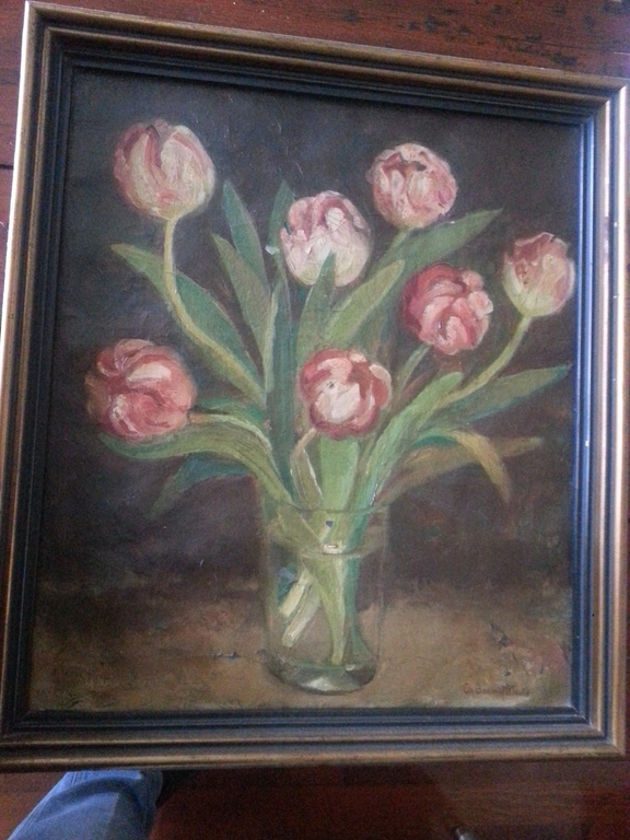 charlotte Boom-Pothuis   ingelijst olieverfschilderij  bloem-stilleven    kopen? Bied vanaf 1!