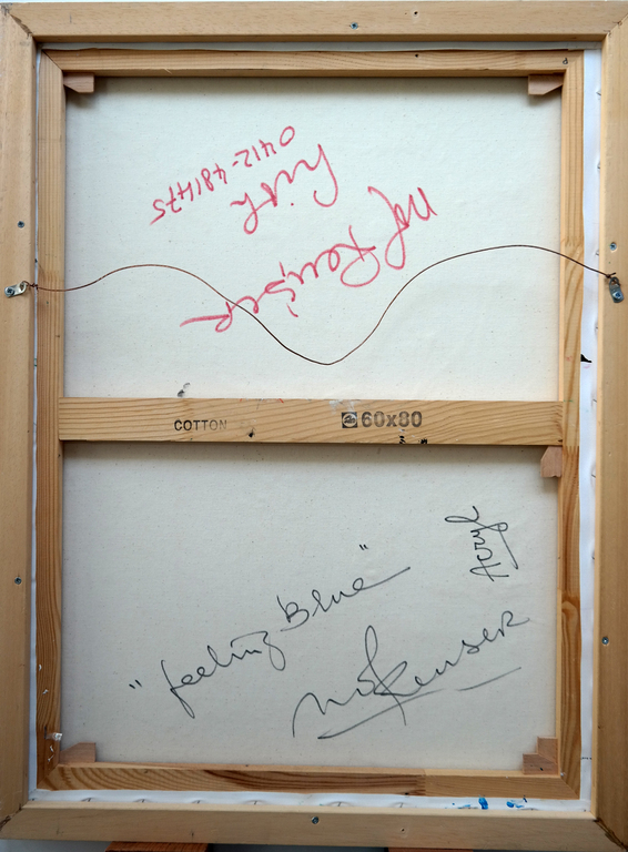 Nol Reuser. Feeling Blue, Acryl op doek. kopen? Bied vanaf 180!