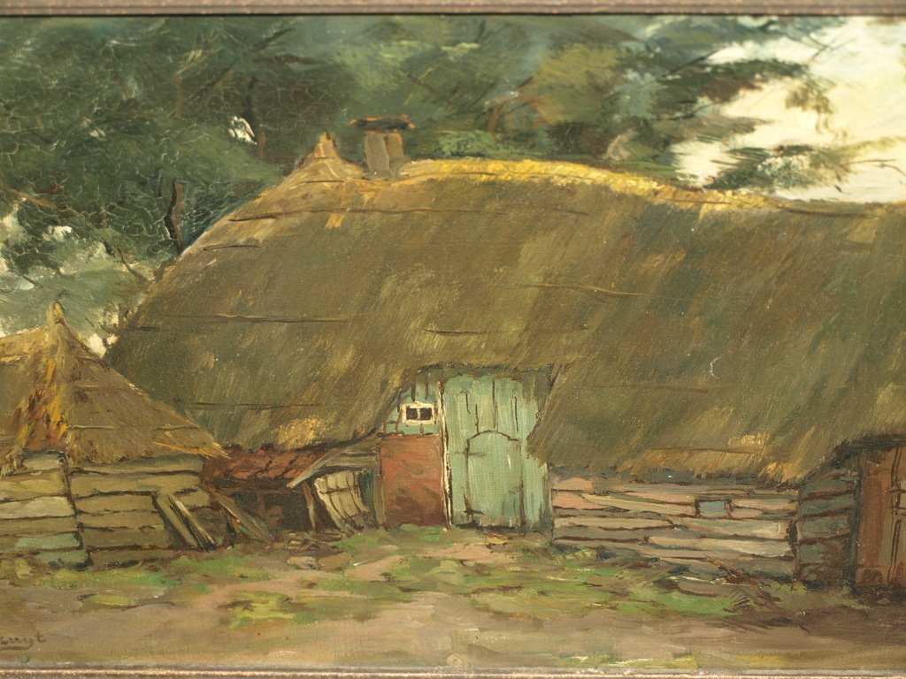 Cornelis Jacobus Aart Kruijt (1869-1945)- Olieverf – Schuur te Staphorst –1934 kopen? Bied vanaf 95!