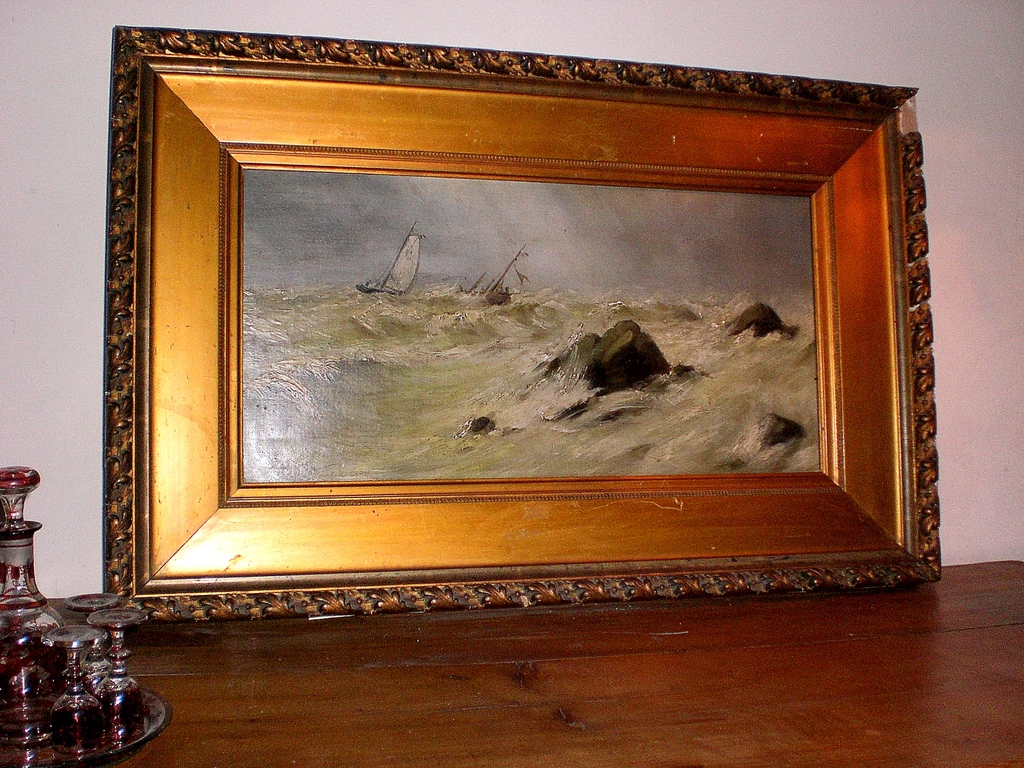 Louis Lepoittevin - Antieke maroufle van de franse meester Louis Poittevin de la croix 1847- 1909 kopen? Bied vanaf 1000!