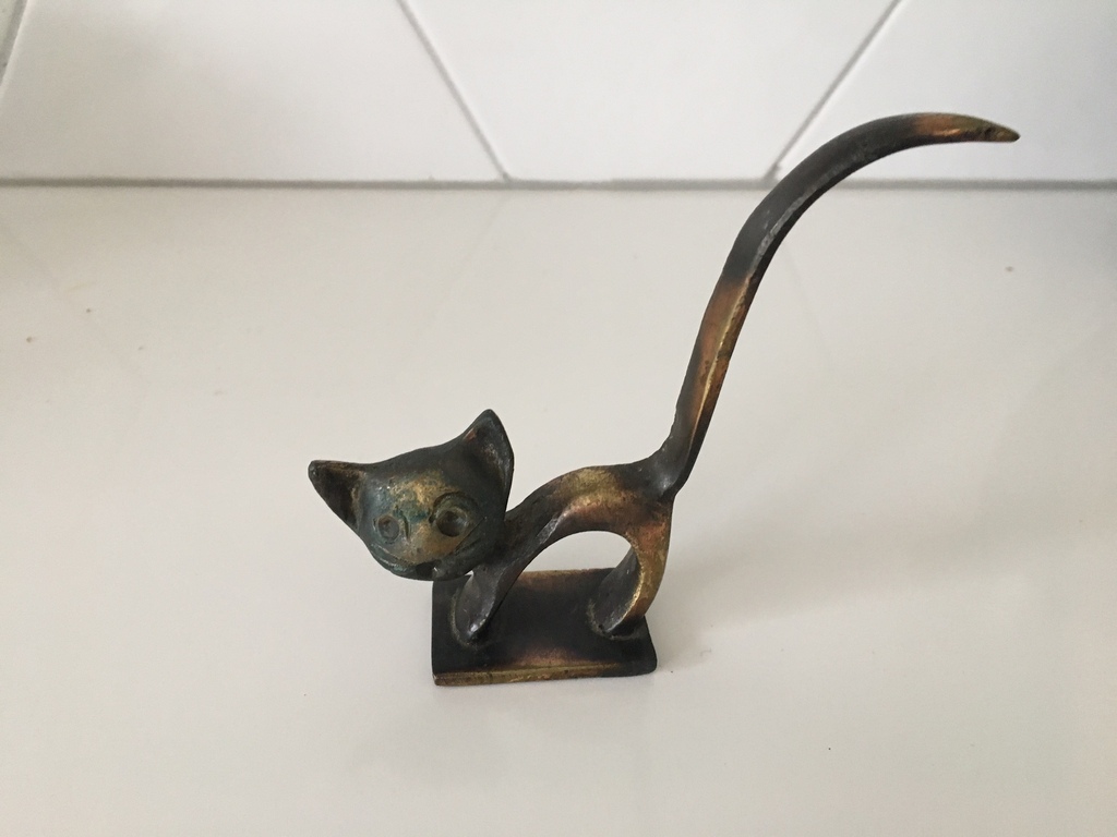 Walter Bosse voor Baller - Vintage bronzen kat als ringhouder kopen? Bied vanaf 23!