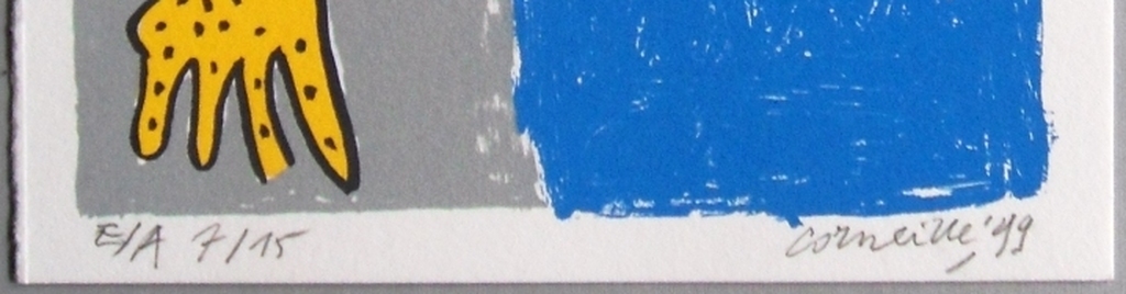 Corneille : vrouw en vogels in grijs en geel kopen? Bied vanaf 1!