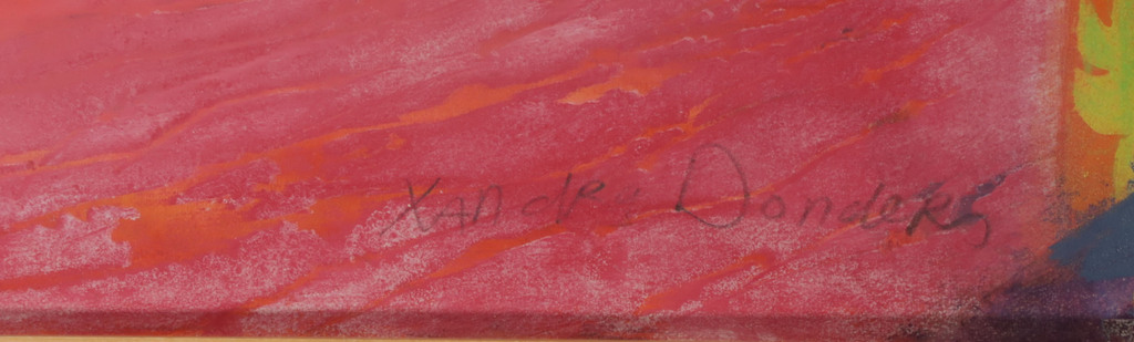 Xandra Donders: Gemengde techniek op papier, Stralend huis 2 - Ingelijst kopen? Bied vanaf 60!