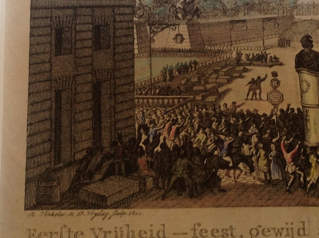 Reinier Vinkeles en Daniel Vrijdag: ingekleurde ets/grafiek, 'Vrijheidsfeest' kopen? Bied vanaf 30!