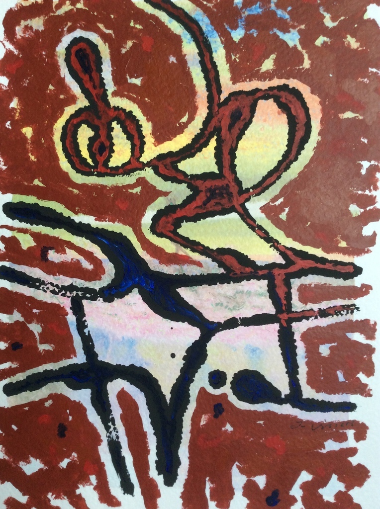 Jack Vissers - titel onbekend, acryl op papier kopen? Bied vanaf 1!