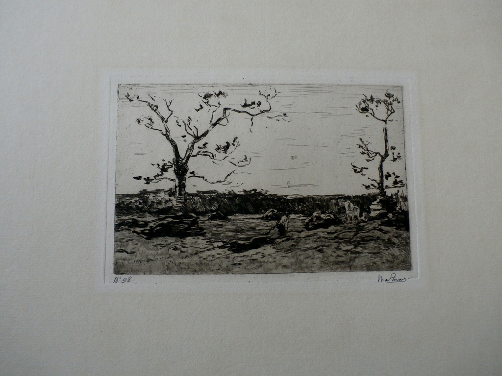 Willem de Zwart - Ets: Hakhout laden 2  verkocht voor € 55!