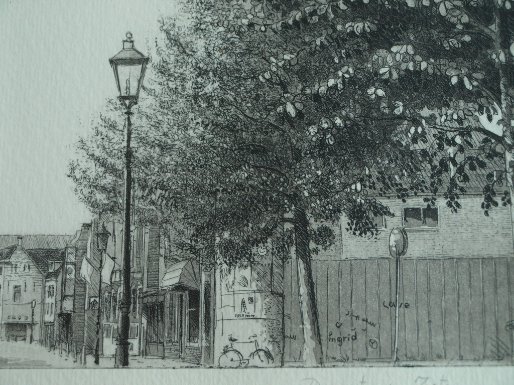 Wim Bettenhausen : Ets , Dorpshuis Zoetermeer – ingelijst – 1985 kopen? Bied vanaf 55!