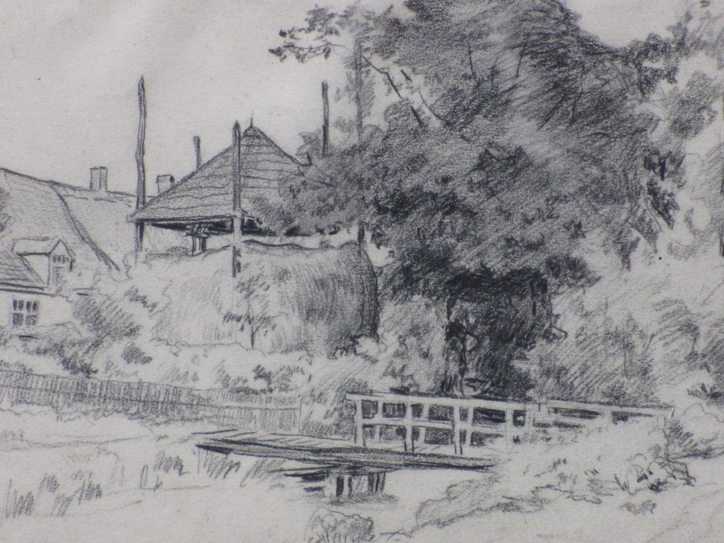 Monogram J.W., Boerderij aan Leyweg Loosduinen, Tekening kopen? Bied vanaf 1!