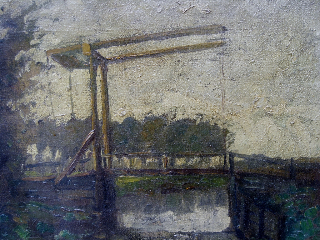 Stephan Kip (1914-1981) - Bruggetje over vaart, omgeving Hilversum kopen? Bied vanaf 85!