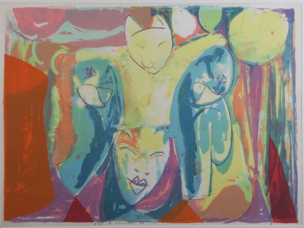 Anton Vrede: Zeefdruk, Vos - Ingelijst (Groot) kopen? Bied vanaf 50!